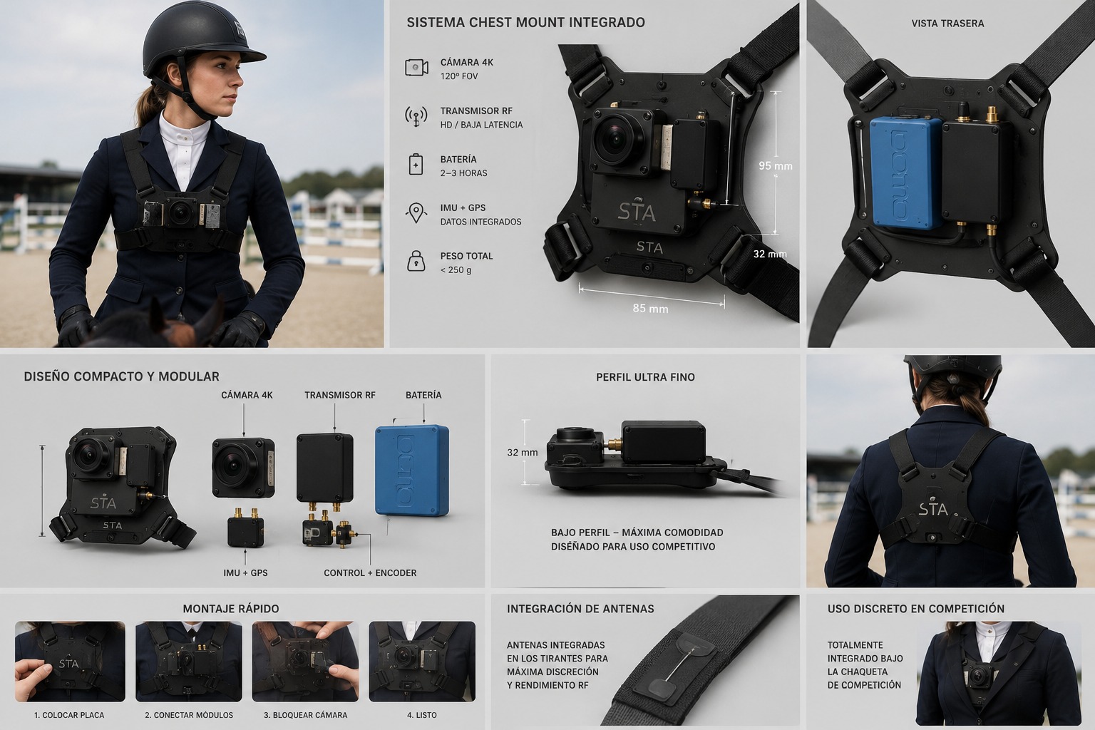 STA compact chest mount onboard video and telemetry system
